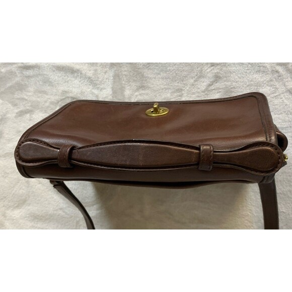 Vintage Coach Court Bag 9870 Dark Mahogany Brown Leather Crossbody Glove Tanned - Picture 9 of 16